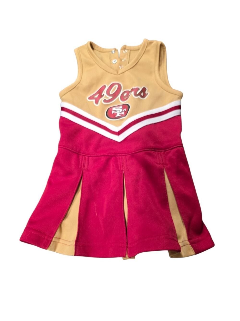 San Francisco 49ers Toddler Cheerleader Dress Red Gold Size 2T